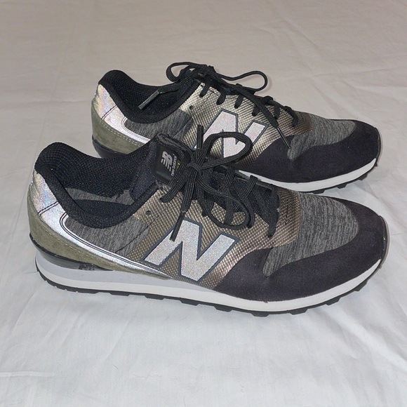New Balance NB 696 Re-engineered Black Gray Metallic Olive WL696NOC - Picture 2 of 8